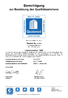 CERTIFICATE Aliplast Qualanod DE