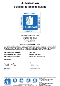 CERTIFICATE  Aliplast  Qualanod FR