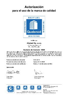CERTIFICATE Aliplast Qualanod ESP