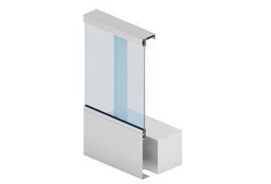 zábradlí RAILING se skleněnou výplní vybavená clonou